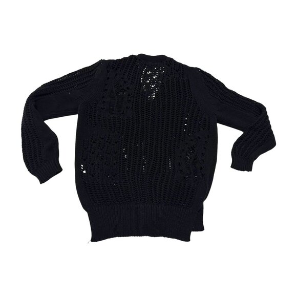 Olivaceous Cotton Cardigan with Open weave, Black, Size L - Picture 5 of 16